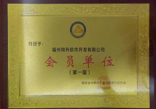 福建省信息技術(shù)咨詢服務行業(yè)協(xié)會會員單位證書